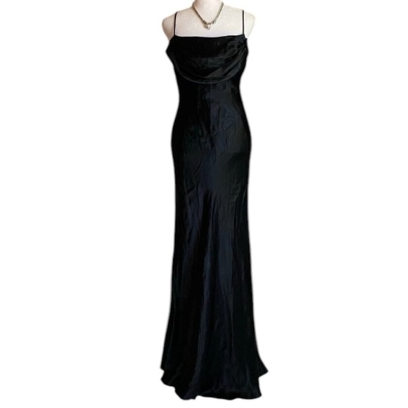 Jump Dresses & Skirts - Vintage Y2K Jump Juniors Gown Satin Formal Evening Dress Made In USA Black Sz 13